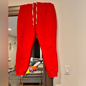 Figs high waisted neon red zamora scrub pant in size medium regular